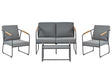 Garden Sofa Set Grey Steel Lounge Set 4 Seater Set with Table Industrial Style Garden Patio Balcony Beliani