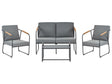 Garden Sofa Set Grey Steel Lounge Set 4 Seater Set with Table Industrial Style Garden Patio Balcony Beliani