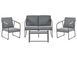 Garden Sofa Set Grey Steel Lounge Set 4 Seater Set with Table Industrial Style Garden Patio Balcony Beliani