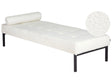 Chaise Longue White Boucle Living Room Bedroom Metal Legs Modern Style Beliani