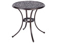 Garden Dining Table Brown Aluminium Round  68 cm Outdoor Vintage Beliani
