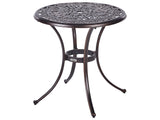 Garden Dining Table Brown Aluminium Round  68 cm Outdoor Vintage Beliani