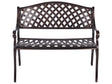 Outdoor Garden Bench Brown Metal 2 Seater Armrests Vintage Style Beliani