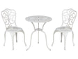 Garden Bistro Set Metal White Table and Chairs Vintage Style Outdoor Set Beliani