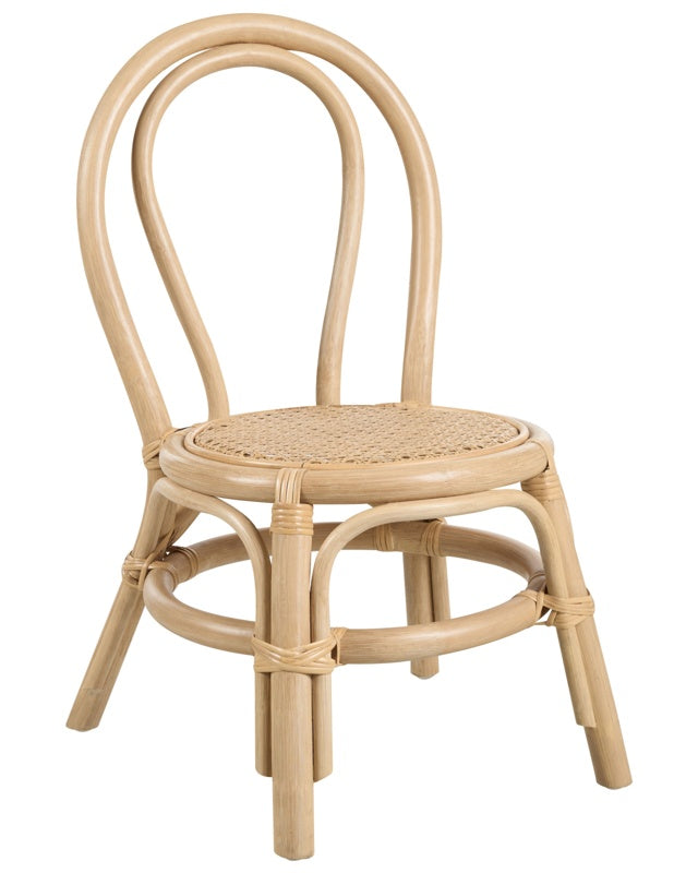 Kids Chair Natural Rattan Natural 32x 38x 57cm Patio Outdoor Indoor Boho Handmade Beliani