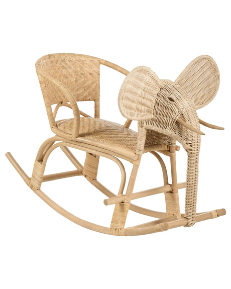 Garden Kids Rocking Chair Natural Rattan Patio Indoor Beliani