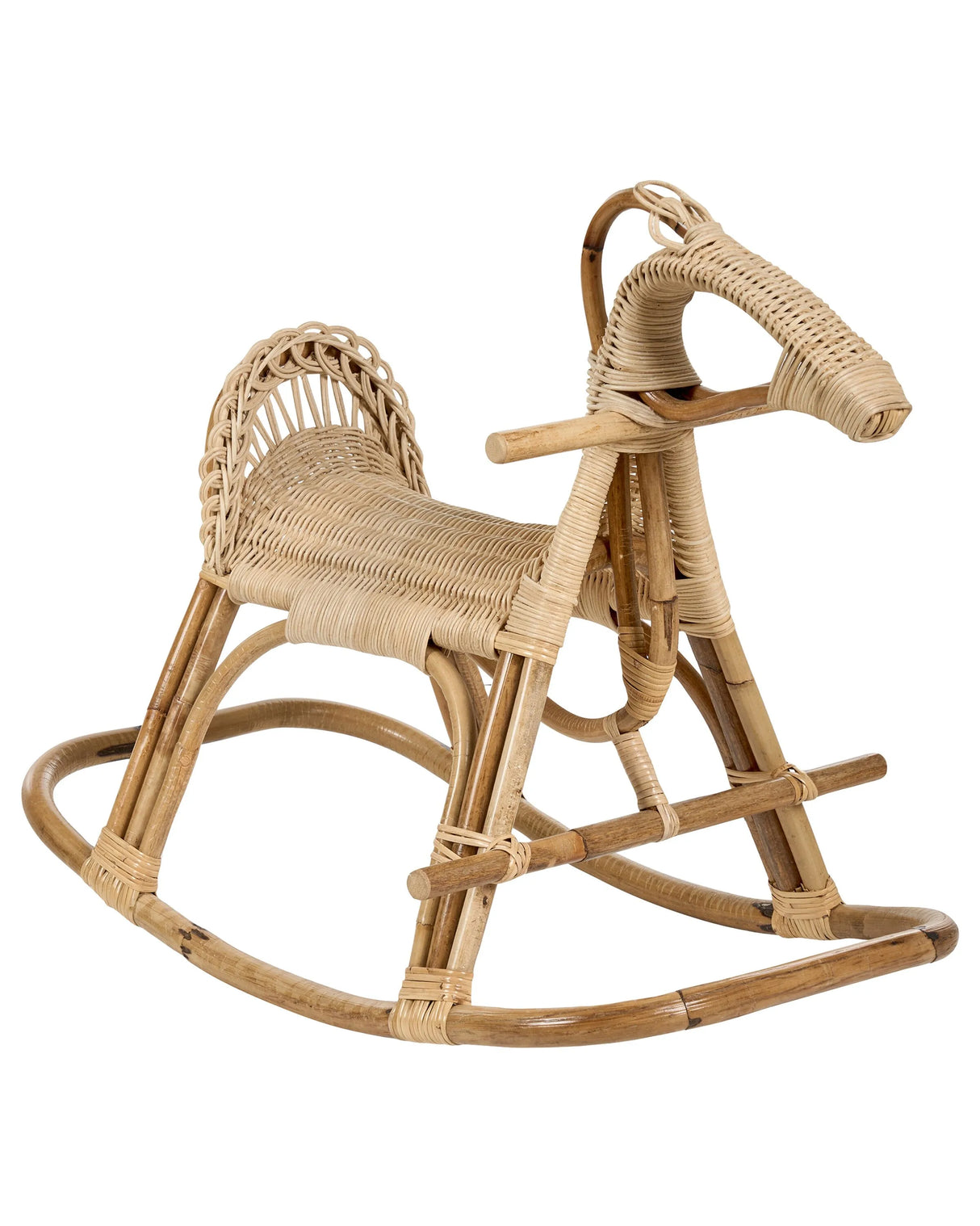 Kids Size Rocking Horse Natural Rattan Boho Rustic Indoor for Patio Beliani