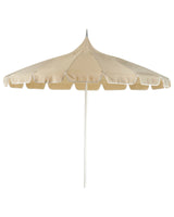 Garden Market Parasol Beige Polyester Fabric White Aluminium Pole   2.45 m Stylish Modern Beliani
