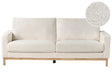 2 Seater Sofa White Boucle Living Room Modern Style Light Wood Legs Beliani