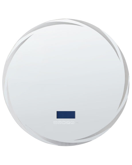 Illuminated LED Bathroom Mirror Round 60 x 60 cm Glamour with Bluetooth Speaker Beliani