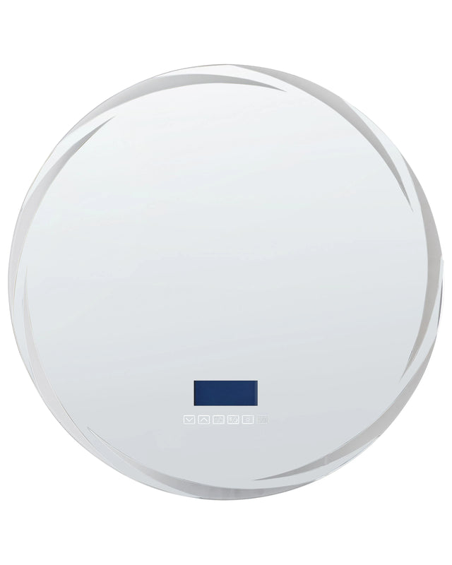 Illuminated LED Bathroom Mirror Round 60 x 60 cm Glamour with Bluetooth Speaker Beliani