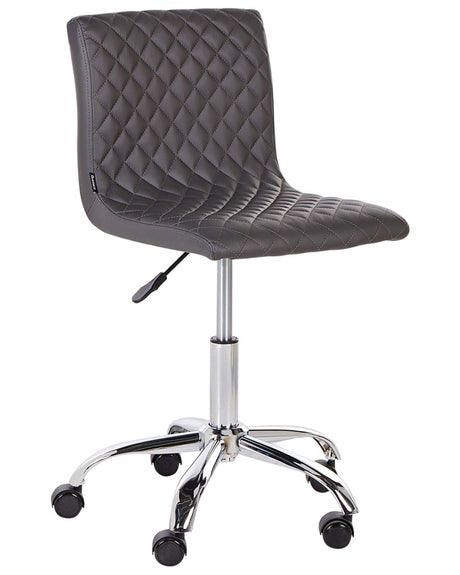 Office Desk Chair Dark Grey Height Adjustable Base Modern Home Office Beliani