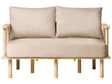 Sofa Beige Polyester Fabric Upholstery 2 Seater Japandi Minimalistic Style Beliani