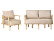 Living Room Set Beige Fabric Wooden Legs Frame 2 Seater Sofa Couch Armchair Settee Living Room Beliani