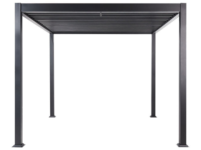 Pergola Black Metal Aluminium Shade Frame 310 x 310 cm Modern Industrial Garden Pavilion Beliani