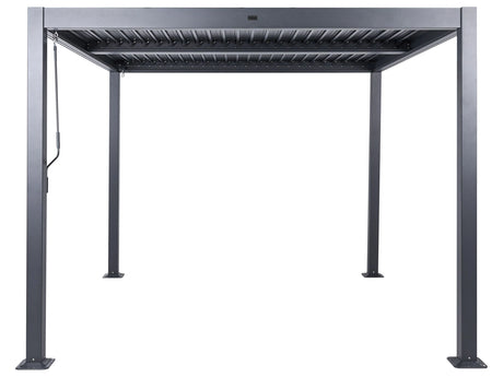 Pergola Black Metal Aluminium Shade Frame 310 x 310 cm Modern Industrial Garden Pavilion Beliani