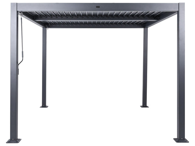 Pergola Black Metal Aluminium Shade Frame 310 x 310 cm Modern Industrial Garden Pavilion Beliani