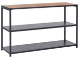 Outdoor Kitchen Island Black Steel Polywood Top 150 x 50 x 90 cm  2 Shelves Unit with Top Garden Kitchen Dining Beliani