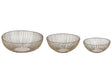 Set of 3 Decorative Bowls Gold Metal Round Accent Bowl Openwork Design Beliani