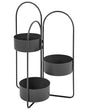 Plant Stand Black Iron 56 x 26 x 75 cm Indoor Metal Flower Pot Modern Industrial Standing Planter Beliani