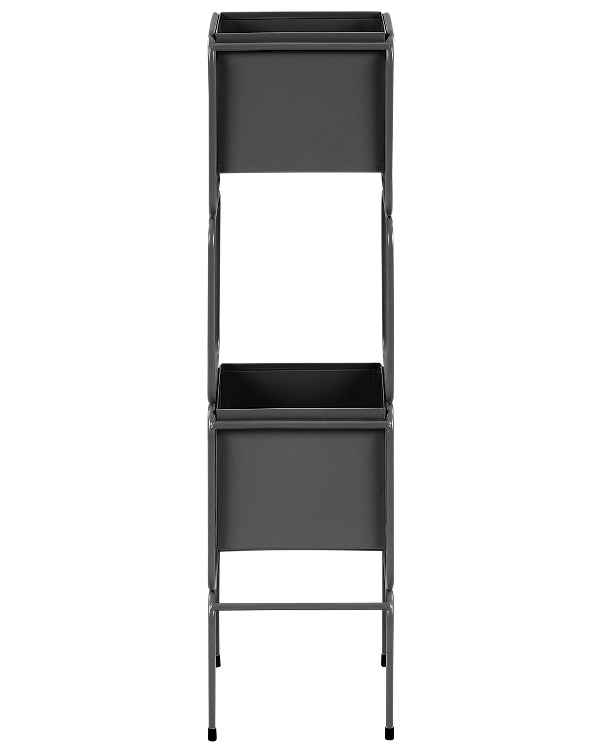 2-Tier Plant Stand Black Iron 20 x 20 x 75 cm Indoor Metal Flower Pot Modern Industrial Standing Planter Beliani