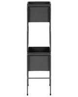 2-Tier Plant Stand Black Iron 20 x 20 x 75 cm Indoor Metal Flower Pot Modern Industrial Standing Planter Beliani
