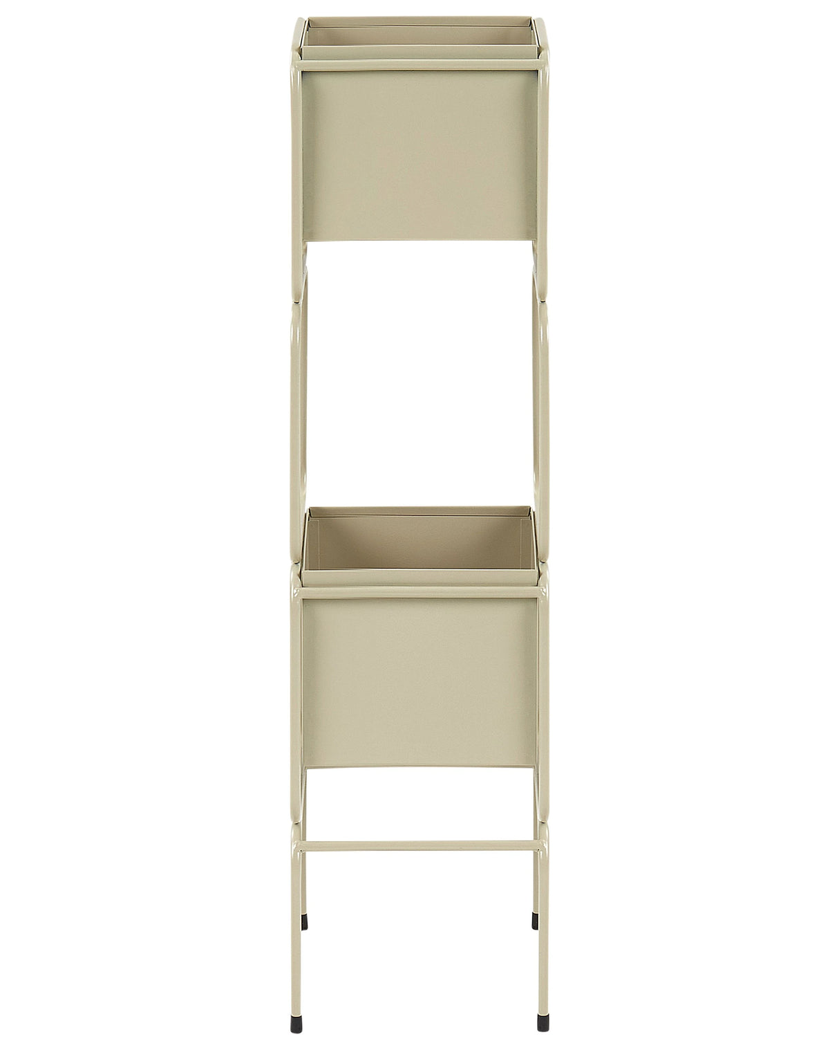 2-Tier Plant Stand Beige Iron 20 x 20 x 75 cm Indoor Metal Flower Pot Modern Industrial Standing Planter Beliani