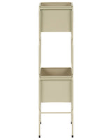 2-Tier Plant Stand Beige Iron 20 x 20 x 75 cm Indoor Metal Flower Pot Modern Industrial Standing Planter Beliani
