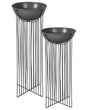 Set of 2 Plant Stands Black Iron 55 / 45 cm Indoor Metal Flower Pot Modern Industrial Standing Planter Beliani