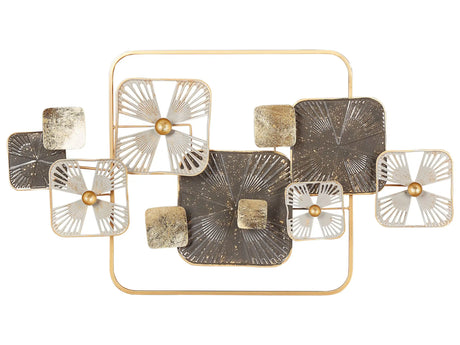 Wall Decor Multicolour Iron Handmade Wall Art Modern Accessory Beliani