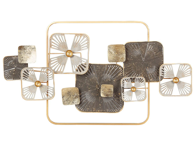 Wall Decor Multicolour Iron Handmade Wall Art Modern Accessory Beliani