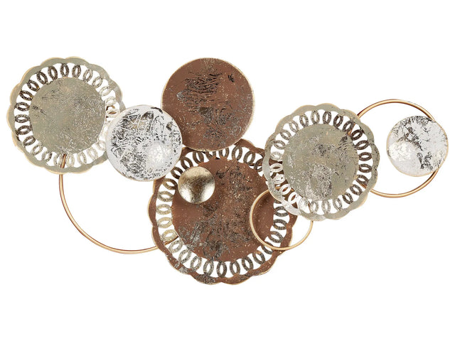 Wall Decor Multicolour Iron Handmade Wall Art Rustic Industrial Accessory Beliani