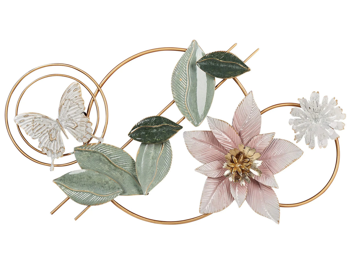 Wall Decor Multicolour Iron Handmade Wall Art Modern Accessory Beliani