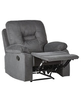 Recliner Chair Dark Grey Push-Back Manually Adjustable Back and Footrest Beliani