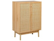2 Door Sideboard Particle Board Light Wood Pine Wood 2 Door Rattan Front Boho Rustic Style Beliani