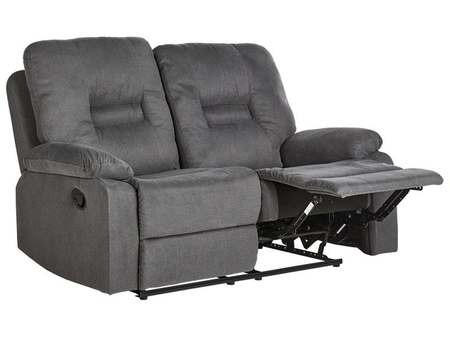 Recliner Sofa Dark Grey 2 Seater Manually Adjustable Back and Footrest Beliani