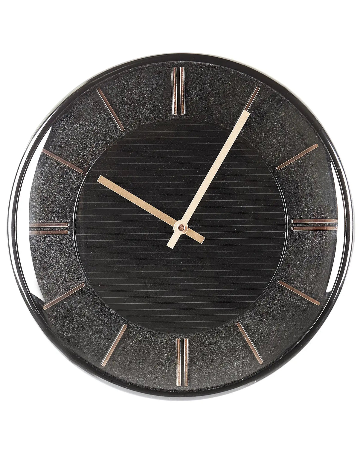 Wall Clock Black Metal Synthetic Material  34 cm Glam Design without Numbers Living Room Decor Beliani