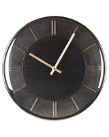 Wall Clock Black Metal Synthetic Material  34 cm Glam Design without Numbers Living Room Decor Beliani