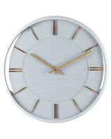 Wall Clock Grey Metal Synthetic Material  34 cm Glam Design without Numbers Living Room Decor Beliani