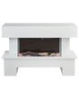 Electric Fireplace Heater White MDF Mantel LED Fire Flames with Thermostat Blower Remote Control Beliani