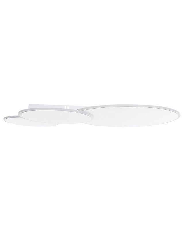 Ceiling Lamp White Acrylic Shade Round Shape for Room Light Design Accent Lighting Beliani