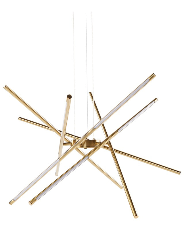 LED Pendant Lamp Gold Metal Suspended Light Modern Design Accent Lighting Beliani