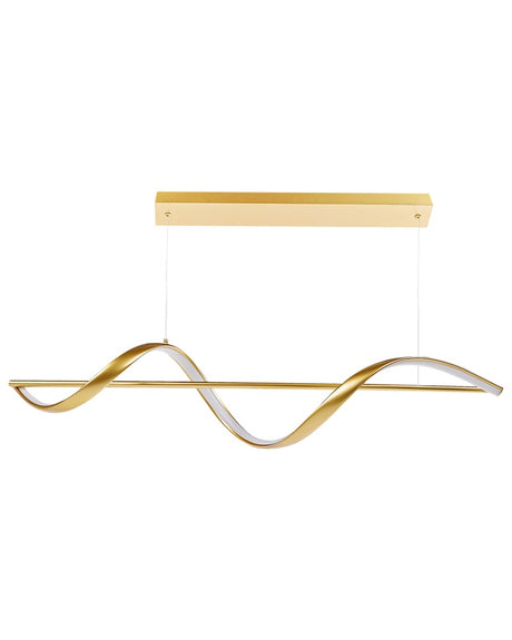 LED Pendant Lamp Gold Metal Suspended Light Modern Design Accent Lighting Beliani