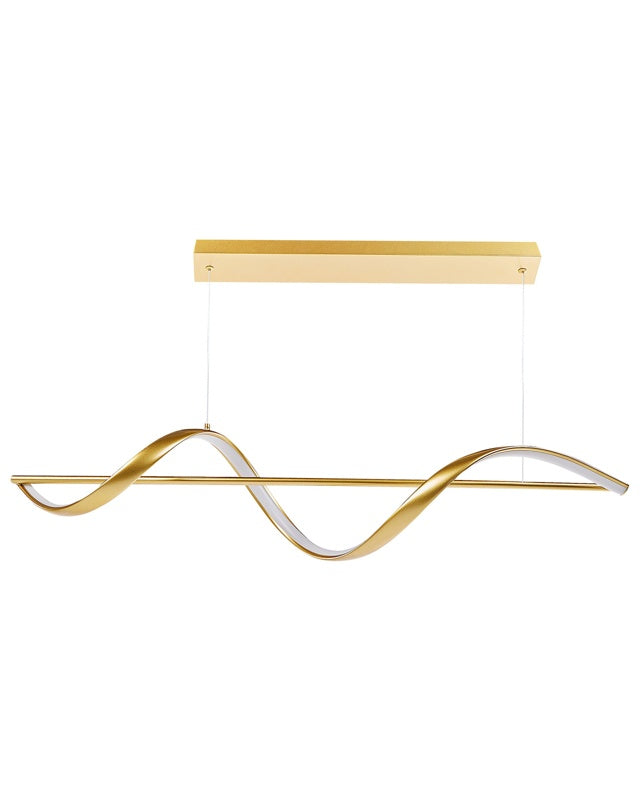 LED Pendant Lamp Gold Metal Suspended Light Modern Design Accent Lighting Beliani