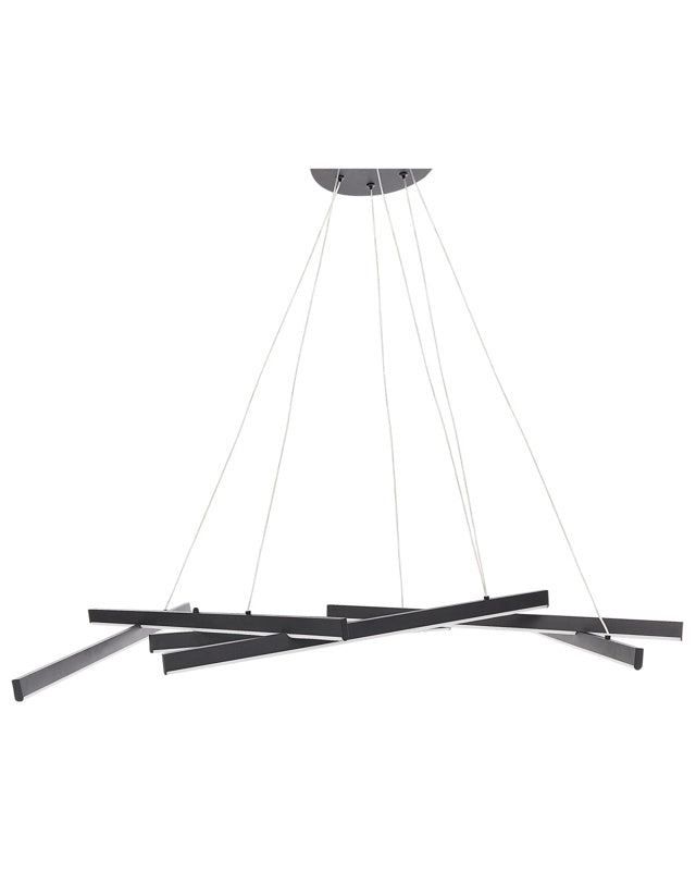 LED Pendant Lamp Black Metal Suspended Light Modern Design Accent Lighting Beliani