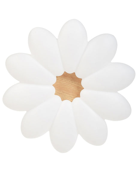 Ceiling Lamp White Acrylic Shade Flower Shape for Kids Room Light Design Accent Lighting Beliani