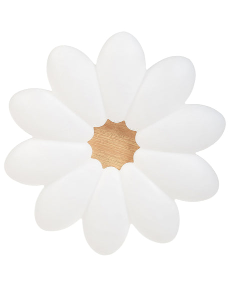 Ceiling Lamp White Acrylic Shade Flower Shape for Kids Room Light Design Accent Lighting Beliani