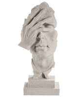 Decorative Figurine Grey Resin Head Statuette Modern Style Decor Accessories Beliani