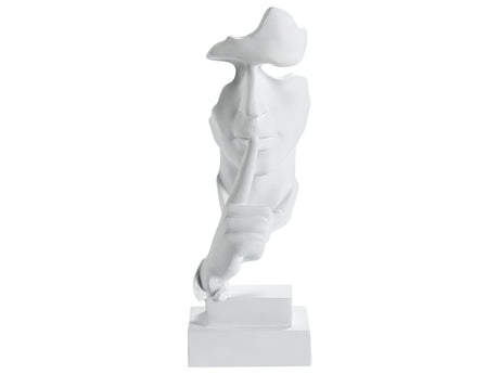 Decorative Figurine White Resin Head Statuette Modern Style Decor Accessories Beliani