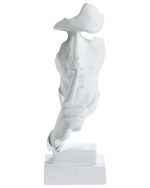 Decorative Figurine White Resin Head Statuette Modern Style Decor Accessories Beliani